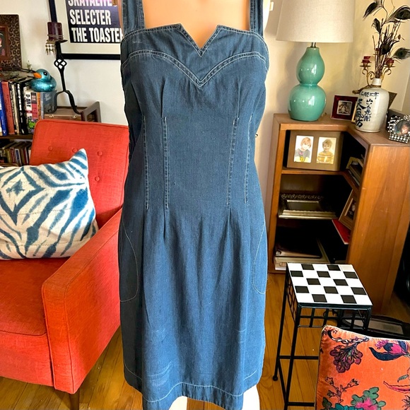 Dresses & Skirts - Vintage 90s Denim Sleeveless Dress